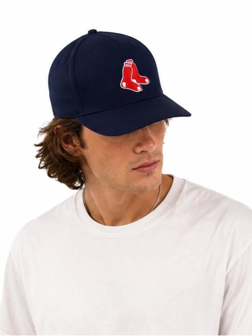 Vintage Boston Red Sox Navy Snapback Baseball Hat Embroidered Logo Authentic